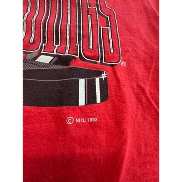 "COMPETITOR" Detroit Red Wings VNT 1993 SZ L Y2K Playoffs Hockey Graphic Stanley - Picture 3 of 10